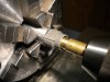 Sop Sax MPC with mandrel in lathe.JPG